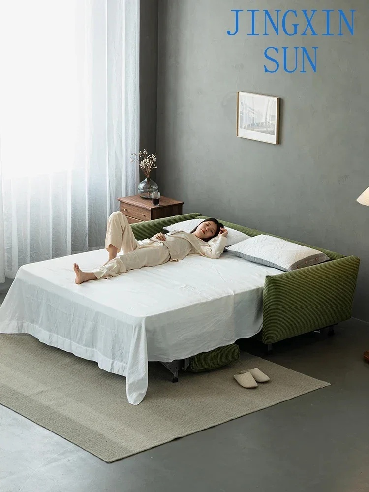 living room sofa bed foldable dual-purpose multifunctional double corduroy