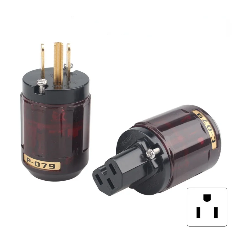 Adaptador de Áudio HiFi DIY com Plugue EUA e UE P079 C-079 Conector IEC para Cabo de Alimentação de Amplificador de CD e Alto-falante