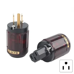 DIY HiFi Audio Adapter US & EU Plug P079 C-079 IEC Connector for CD Amplifier Speaker Power Cable Cord