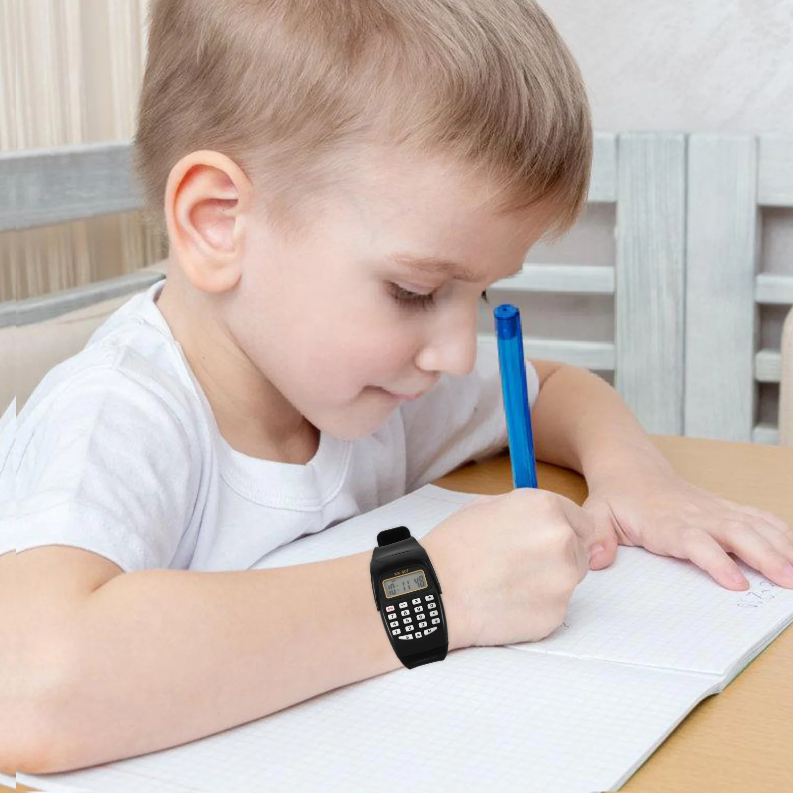 Reloj calculadora para niños, reloj de cálculo de cristal líquido resistente, fácil y cómodo, regalos de cumpleaños, recuerdos de matemáticas, 2 uds.