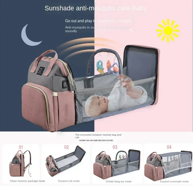 Large-capacity Baby Backpacks Female Mommy Outting Bags  Multi-function Waterproof Outdoor Travel Diaper Bags