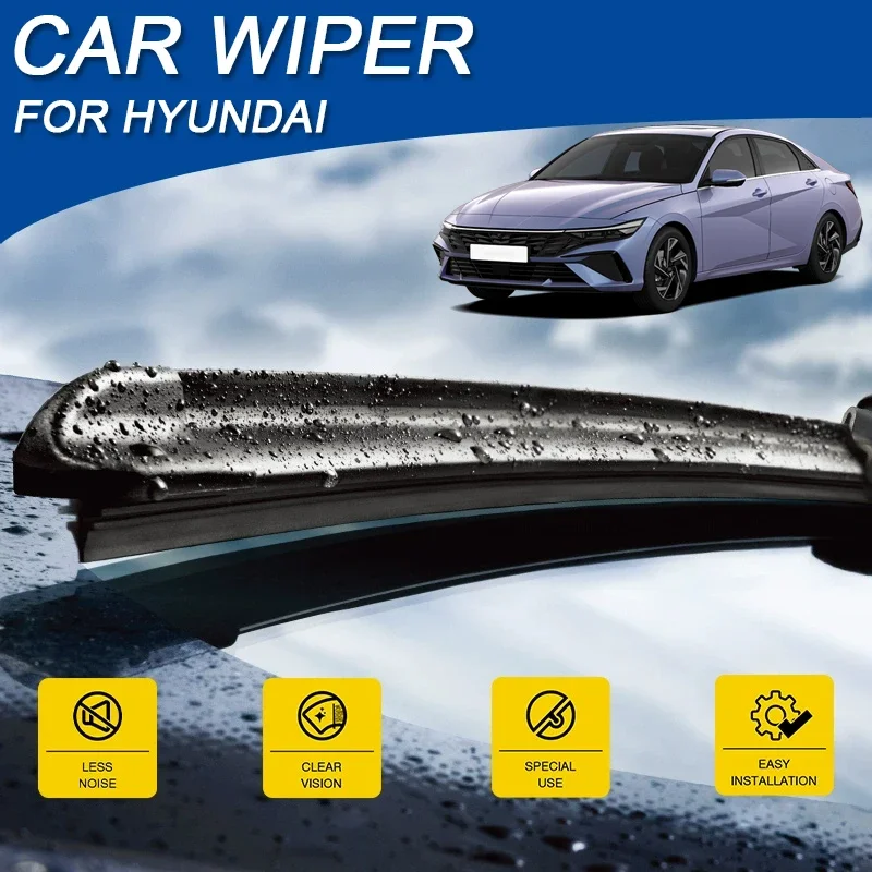 

2PCS Car Front Windshield Rubber Wiper For Hyundai Solaris Accent Elantra Avante I10 I20 I30 IONIQ 5 6 Sonata Veloster Accessory