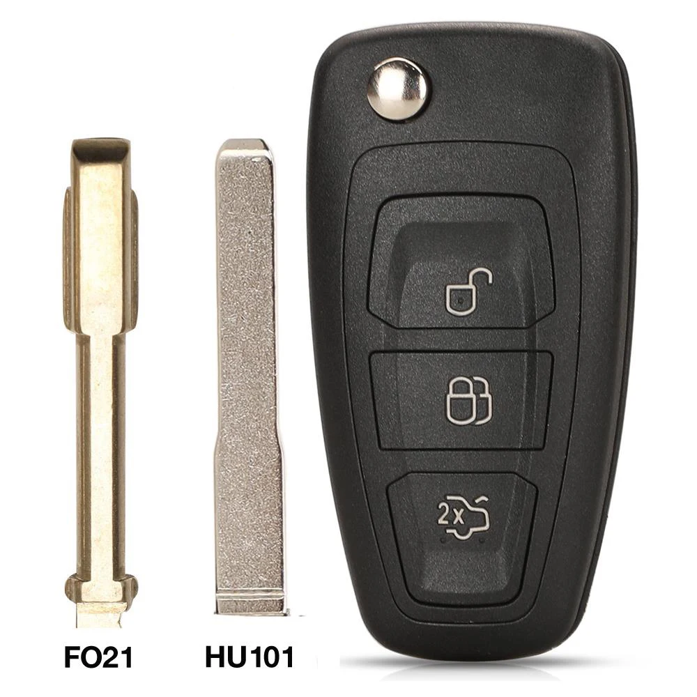 jingyuqin 3BTN 433Mhz 4D60 ID63 Chip Upgrade Folding Remote Key Fob For Ford Focus Mk1 Mondeo Transit Connect FO21/HU101 Blade