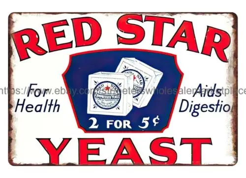 Red Star Yeast metal tin sign brewery wall art lodge cafes living room