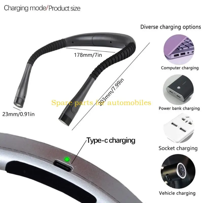 H58F 1000 mAh bateria ergonomiczna ładowanie lampy roboczej Światło lampy roboczej do wieczornej jazdy samochodem Noc naprawy 3