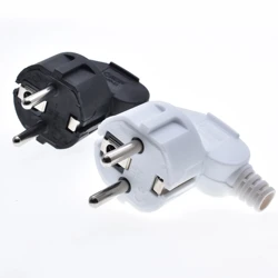 2 Stks/partij Eu Ac Power Adapter Socket 16A 250V Connector Kabel Elektrische Plug Wit Zwart Mannelijke Converter Adapter Afneembare plug