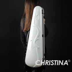 CHRISTINA Violin Case Triangular NEW Style White Dots 4/4 Size Lightweight Waterproof Hybrid Carbon Fiber Double Shoulder VB103