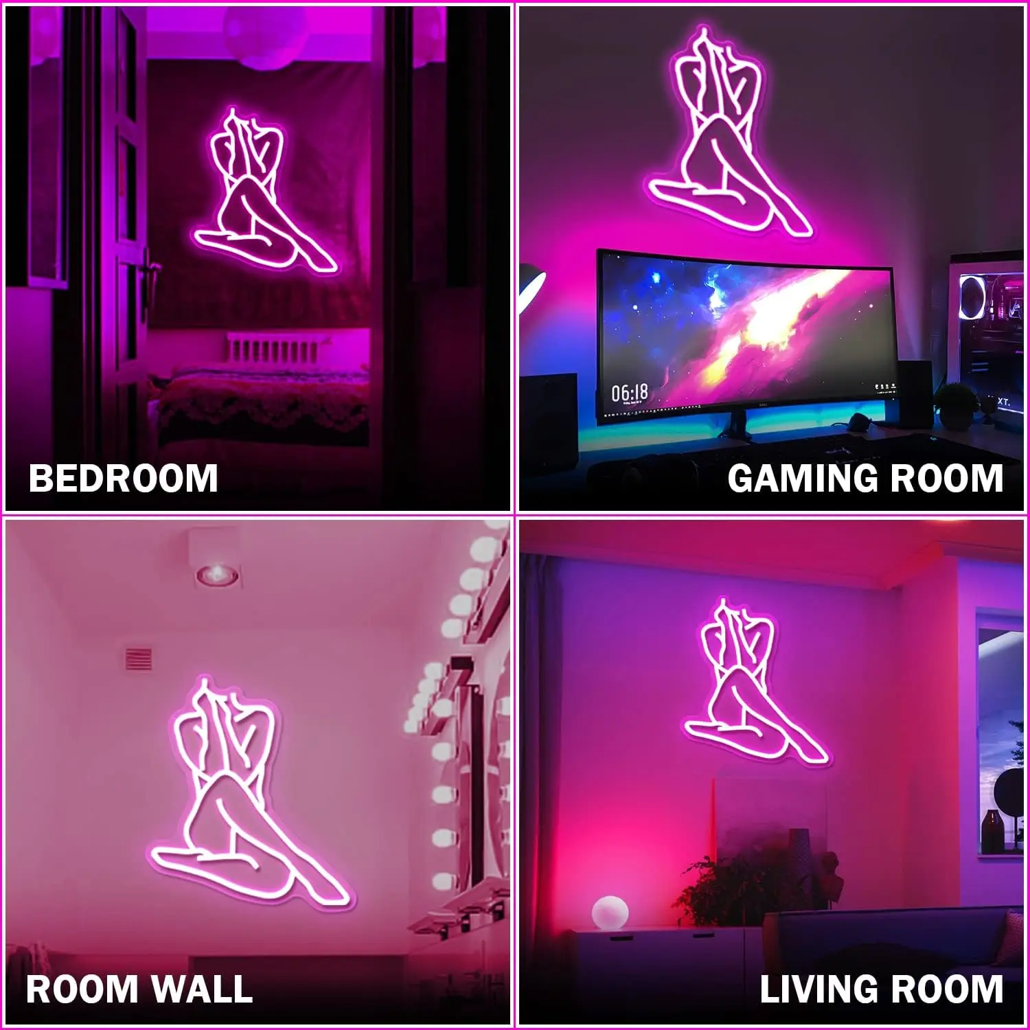 Lady Neon Sign USB Dimmable LED Neon Light  for Bedroom Man Cave Home Bar Party Pub Home Decoration Light up Sign Gift