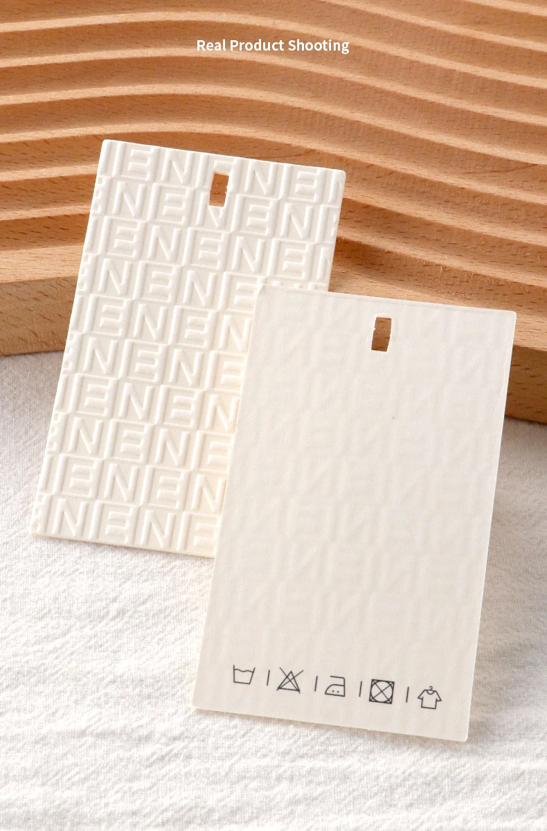100pcs Creative Clothing Hang Tags Custom Logo Shop Name Hangtag Custom Ins Style High-grade Concave Embossed Hanging Cards