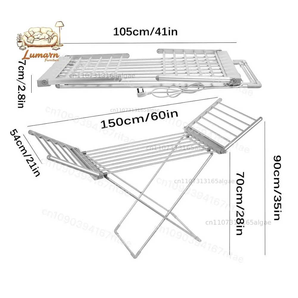 Foldable Heated Electric Clothes Drying Rack Electric Airer Clothes Drying Rack Foldable Clothes-dryer Rack for Indoor