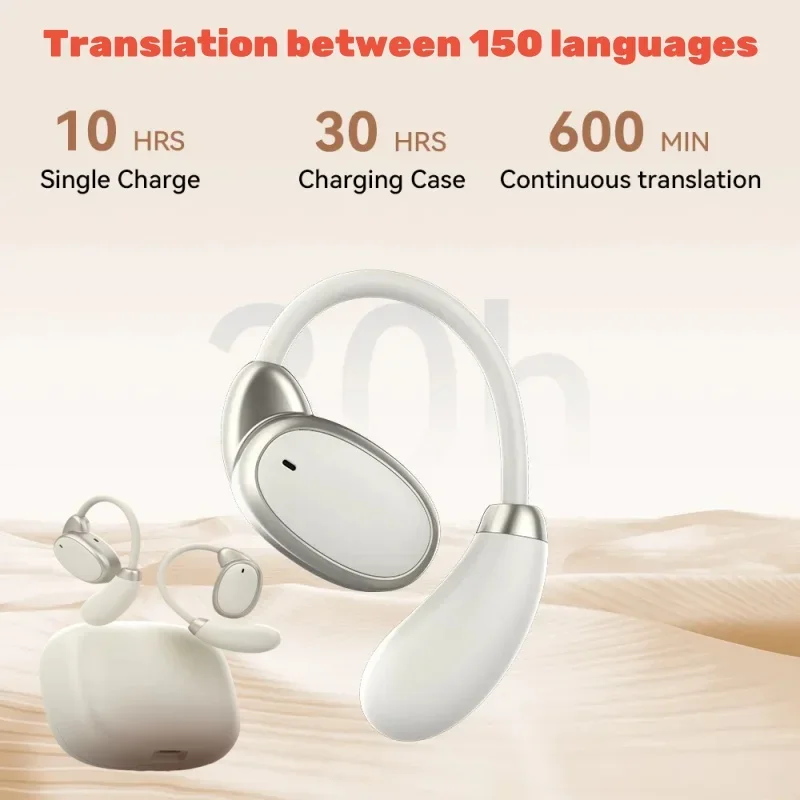 Real-time Instant Wireless Earbuds Bluetooth 5.4 150 Languages Free Smart Translation Headset Auto Voice Translate Earphone