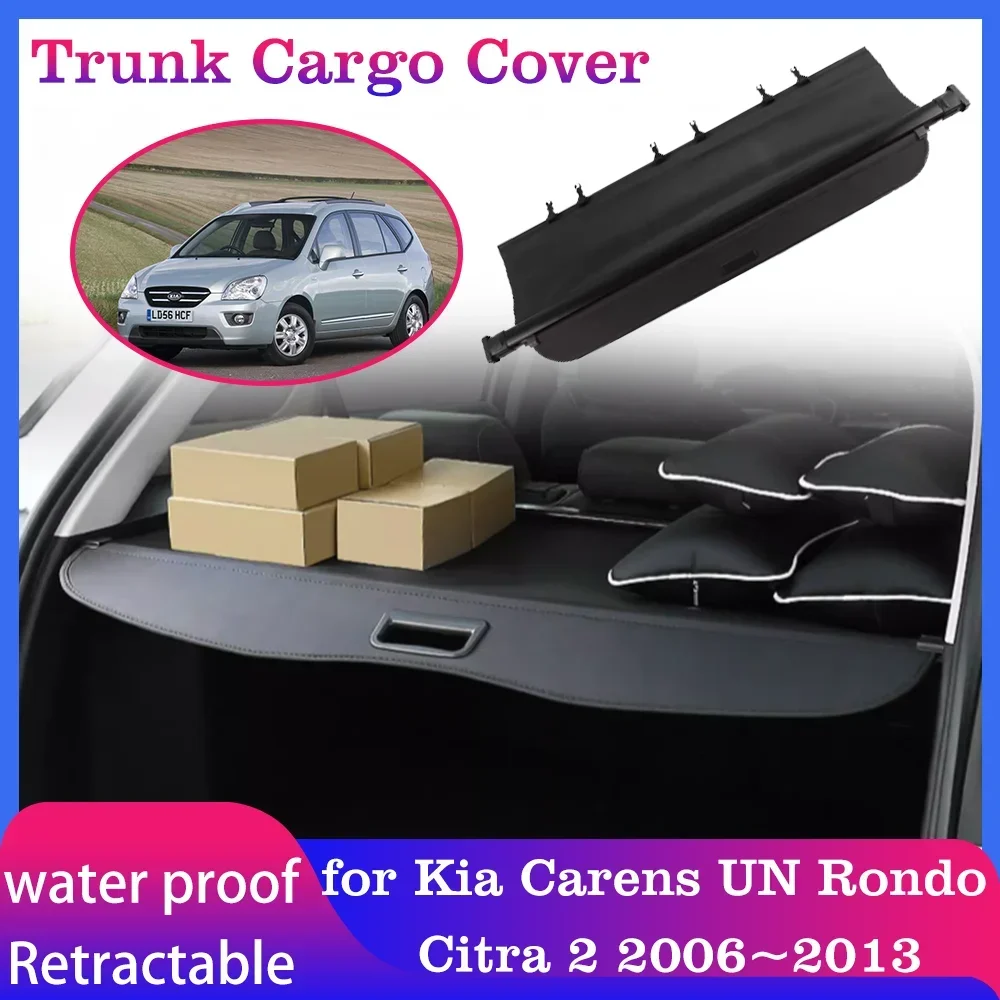 

Trunk Cargo Cover for Kia Carens UN Rondo Citra 2 2006~2013 Luggage Rear Tray Racks Security Shielding Shade Curtain Accessories