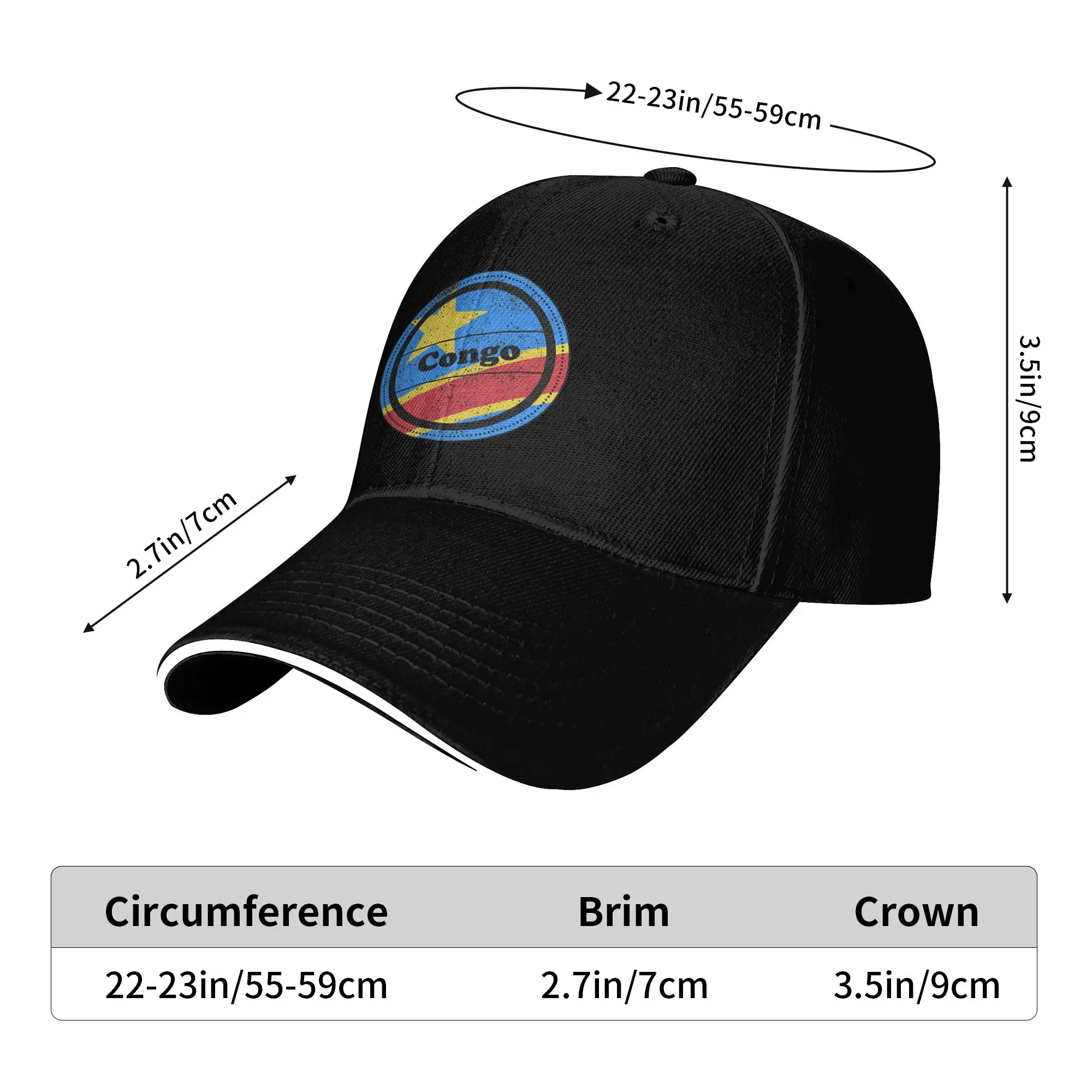 Republic Of Congo Congolese Flag DRC Baseball Cap  Female Male Design Hip Hop Hats Summer Vintage Outdoor Sports Baseball Caps