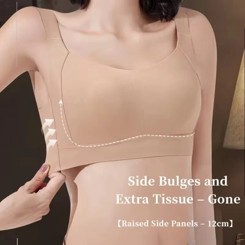 

Ультратонкий бюстгальтер для женщин с полной чашкой, спортивный антипровисающий бюстгальтер с подтяжкой кроличьих ушей, нижнее белье большого размера, осенние бюстгальтеры-минимайзер без подкладки