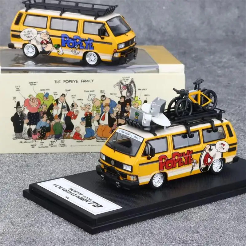 

MORTAL 1:64 T3 Van Black / MATT GRAY / Popeye Yellow W/ Accessories Diecast Model Car