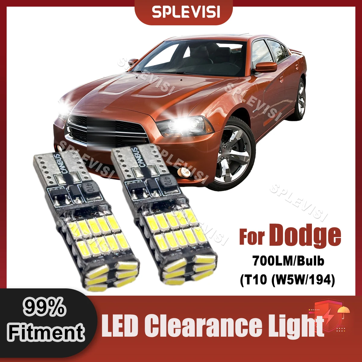 1 Pair Car Upgrade W5W T10 LED Clearance Lamp Light Bulb Canbus Replace Fit For Dodge Nitro  Caliber Charger Caravan Journey