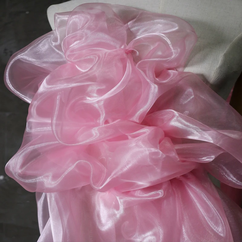 미러 크리스탈 오간자 원단 시어 크리스탈 광택 여름 의류 셔츠 인형 옷 장식 DIY 재봉 재료