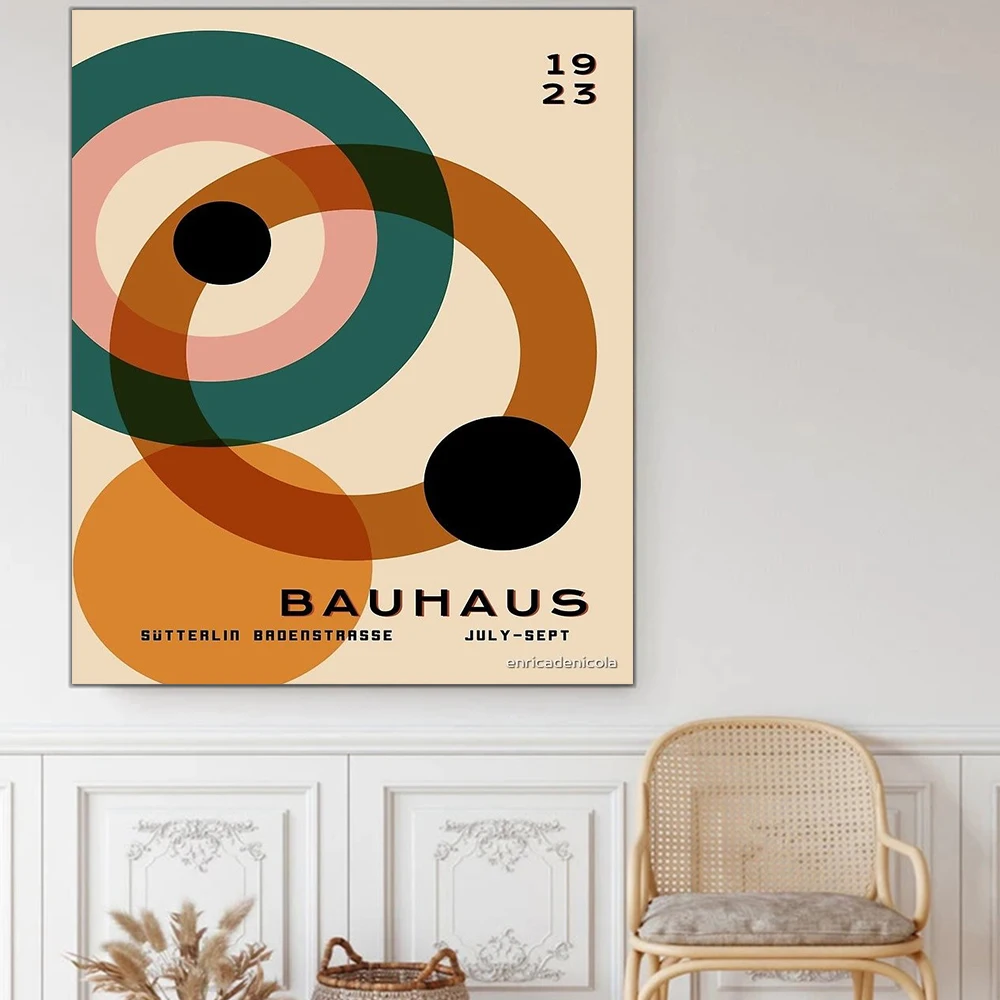 باوهاوس الجدار ملصق مجردة هندسية المشارك طباعة لغرفة المعيشة بساطتها باوهاوس معرض حائط لوح رسم ديكور فني