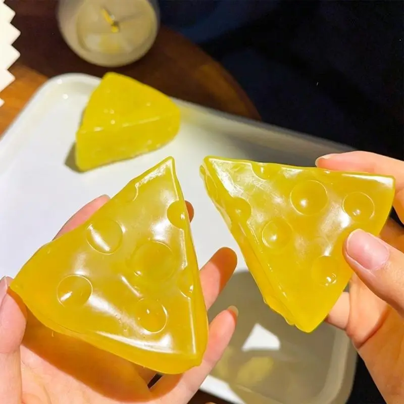 

Cheese Stress Squeeze Toy Elastic TPR Material Great For Relaxation