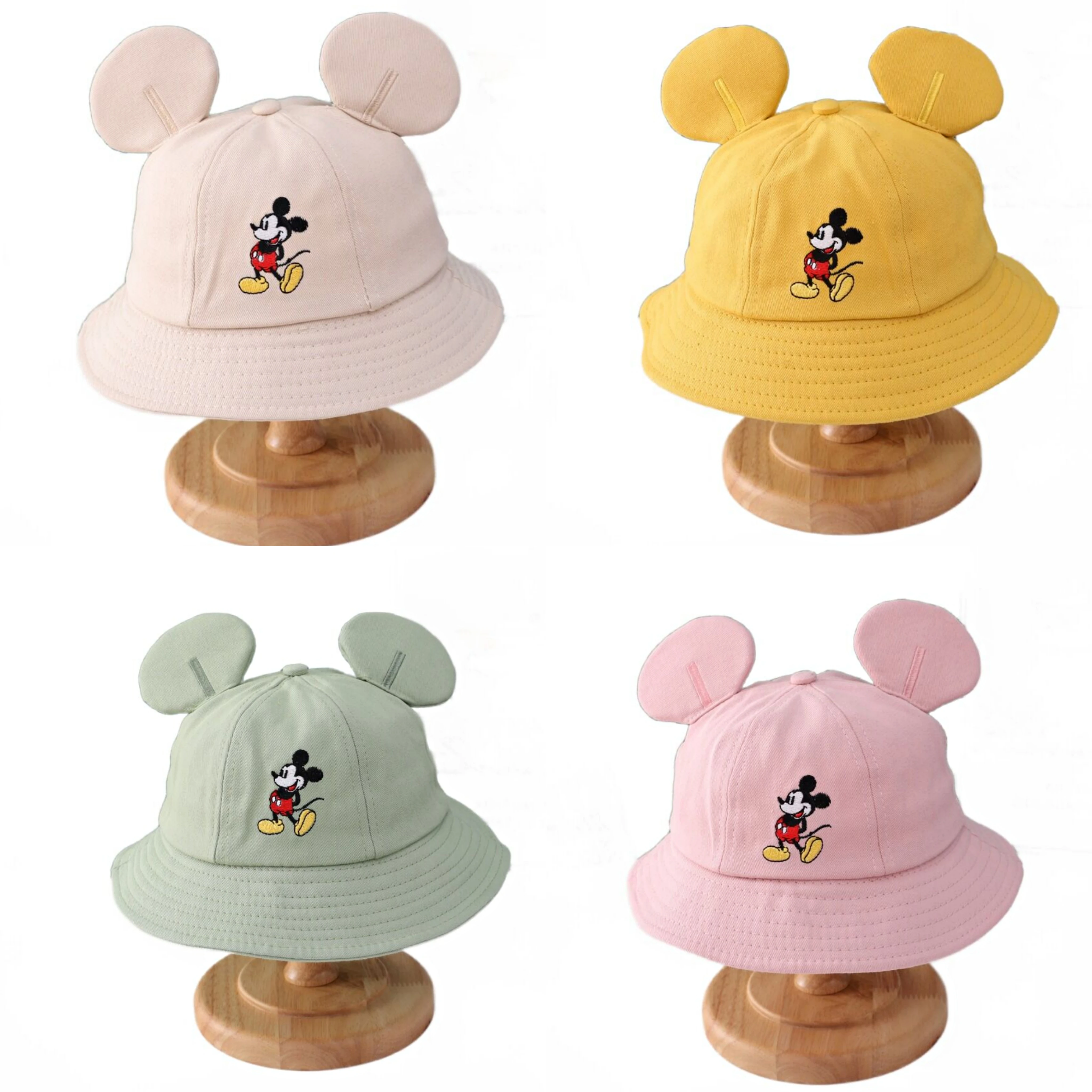 Cartoon  Bucket Hat Spring Summer Animal Embroidery Panama Fisherman Cap Baby Boys Girls Sun Hats Kids Outdoor Caps