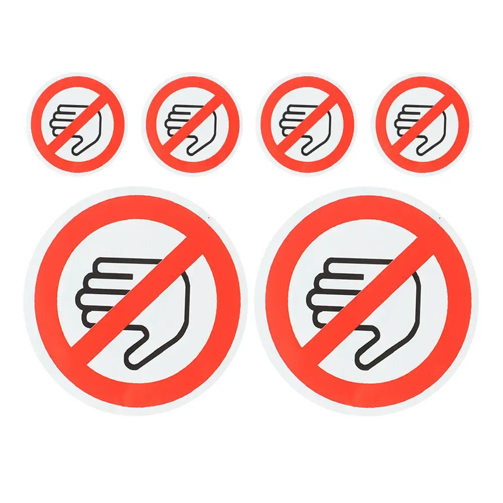 6 Pcs Safety Sign Stickers Do Not Touch Instrument Cell Phone Self-adhesive Vinyl Dont Baby Automatic Door
