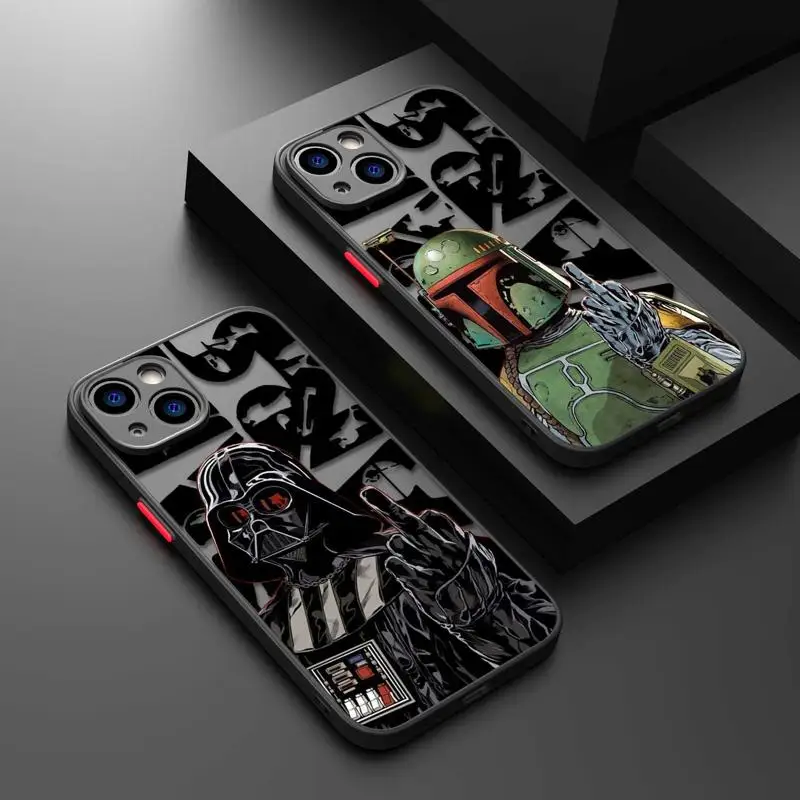Boba Fett-funda de teléfono mate para iPhone, carcasa translúcida para modelos 15, 14, 11 Pro Max, 13, 12 Mini, XR, X, SE, 7, 8, 6, 6S Plus
