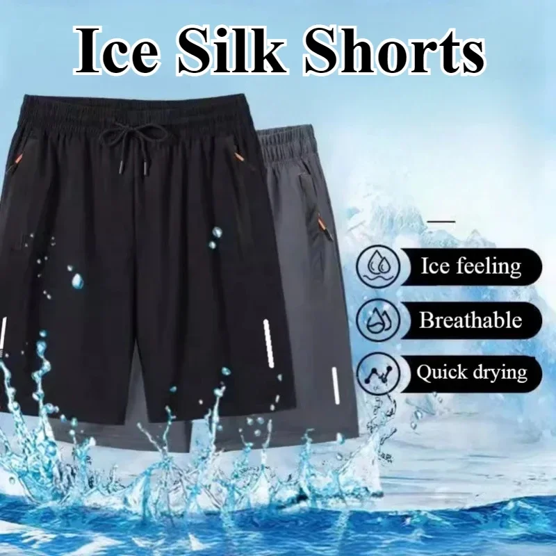 

Ice Silk Sports Shorts Man Summer Beach Pants Casual Loose Thin Basketball Running Gym Clothing Shorts Sweat Wicking Hygroscopic