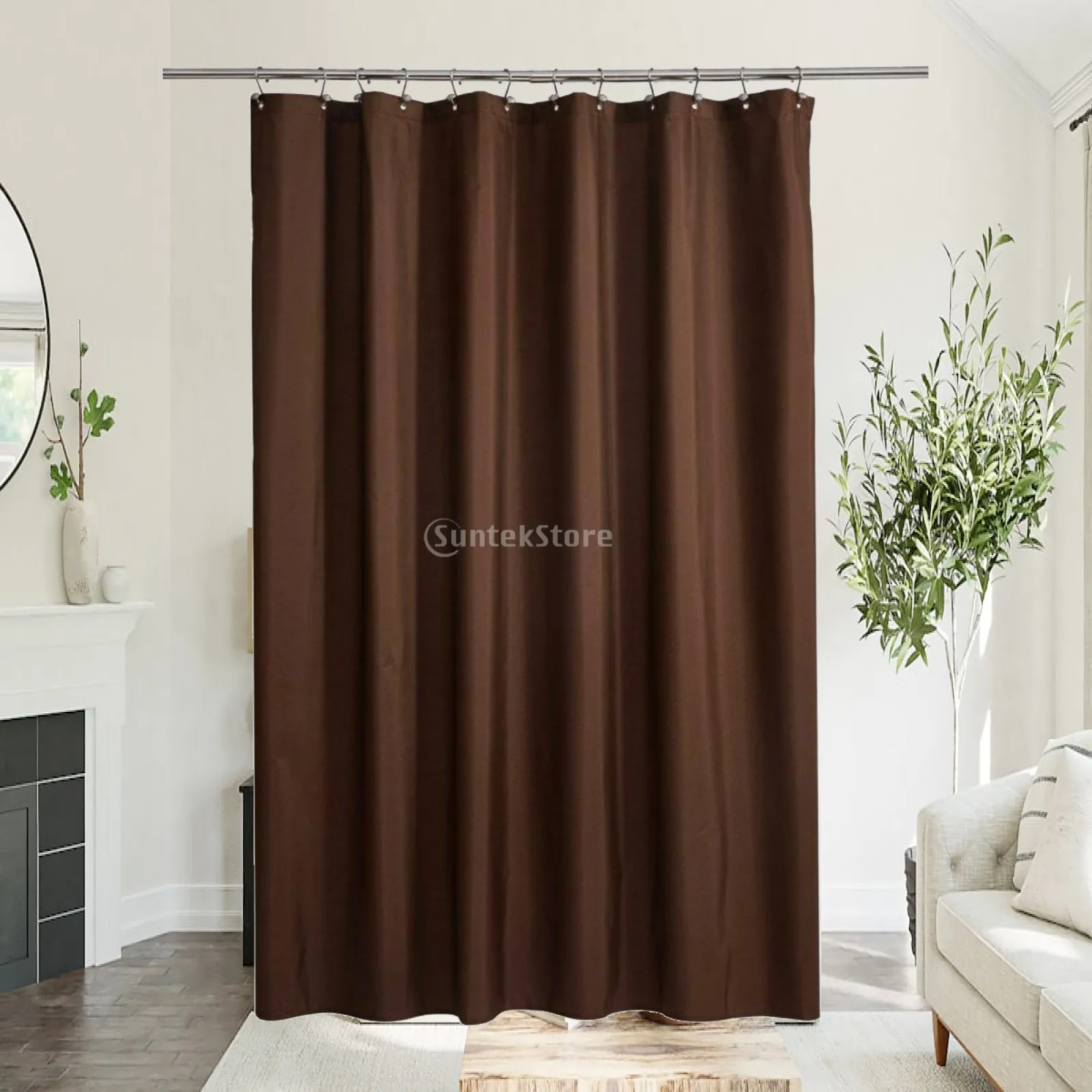 Premium Waterproof Shower Curtain Soft Polyester Fabric with Reinforced Grommets Machine Washable for Home Bathroom Use