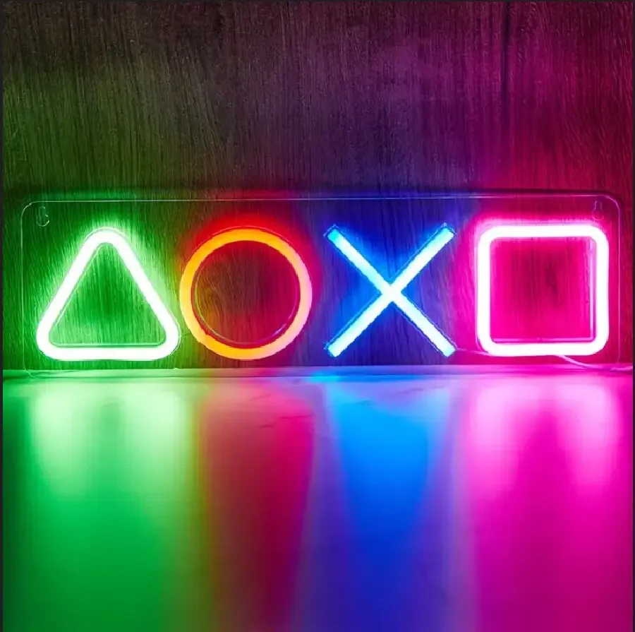 Insegna al Neon a LED a forma di Gamepad per la decorazione della stanza dei giocatori, insegna al Neon da gioco per la decorazione della parete