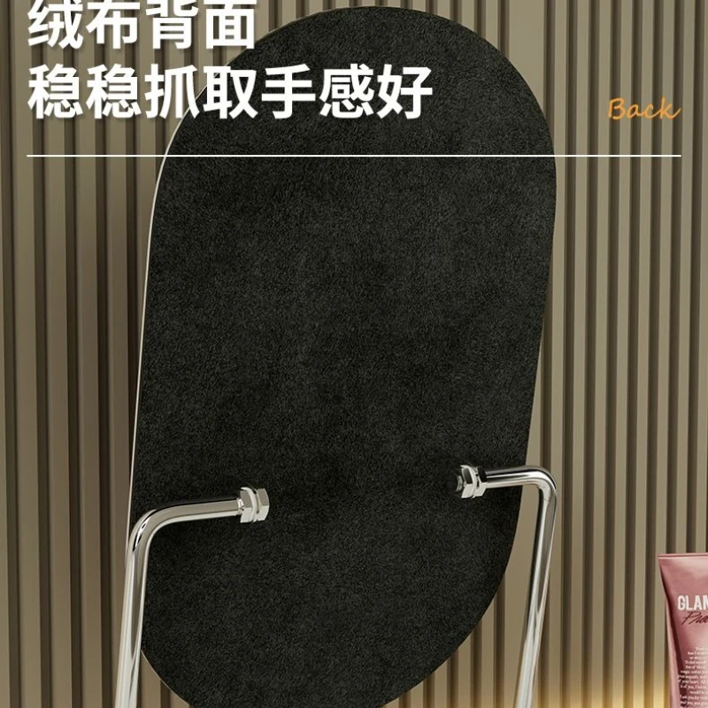 Moderner Minimalistischer Luxus Metall-Eisen-Schreibtisch Ovaler Schminkspiegel Koreanischer Ovaler Hochauflösender Dekorativer Spiegel Make-up Selfie-Tools – Detail 4