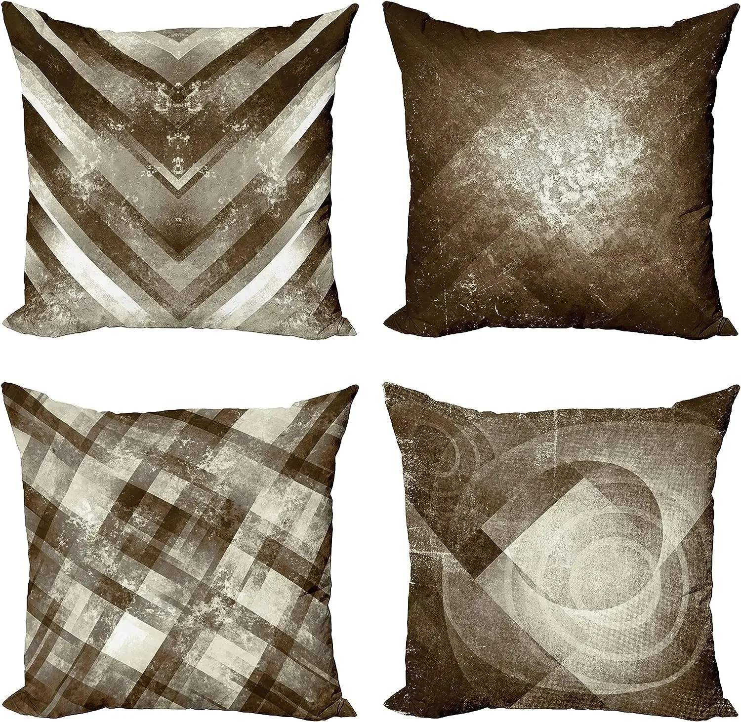 Modern Geometric Decoration round Brown and Taupe Pillow Cover Home Decor Pillowcases 50 X50 Cushion Cover Autumn pillowcase