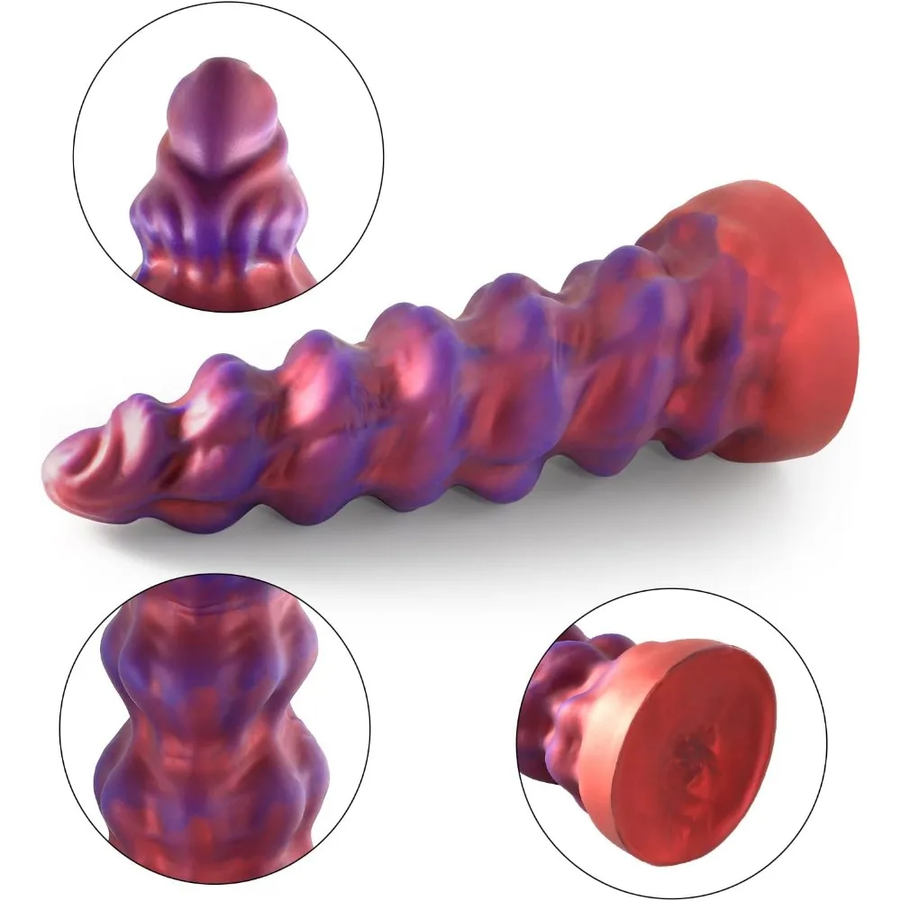 Grande vibrador de fantasia de silicone de 15,6 polegadas com ventosa, brinquedo anal extra grande inspirado em dragão