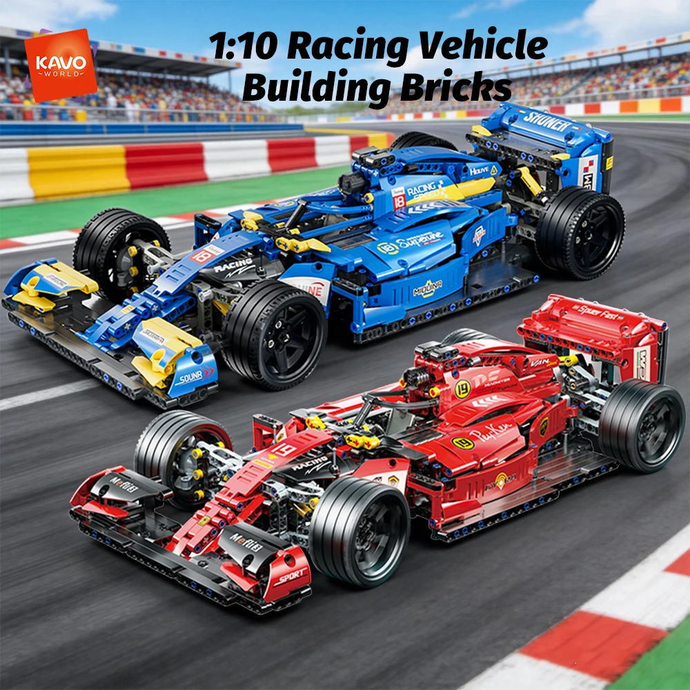 

Конструктор KAVOWORLD 1:10: Модель гоночного автомобиля с реалистичной подвеской, DIY-сборка, развивающая STEM-игрушка, подарок для детей