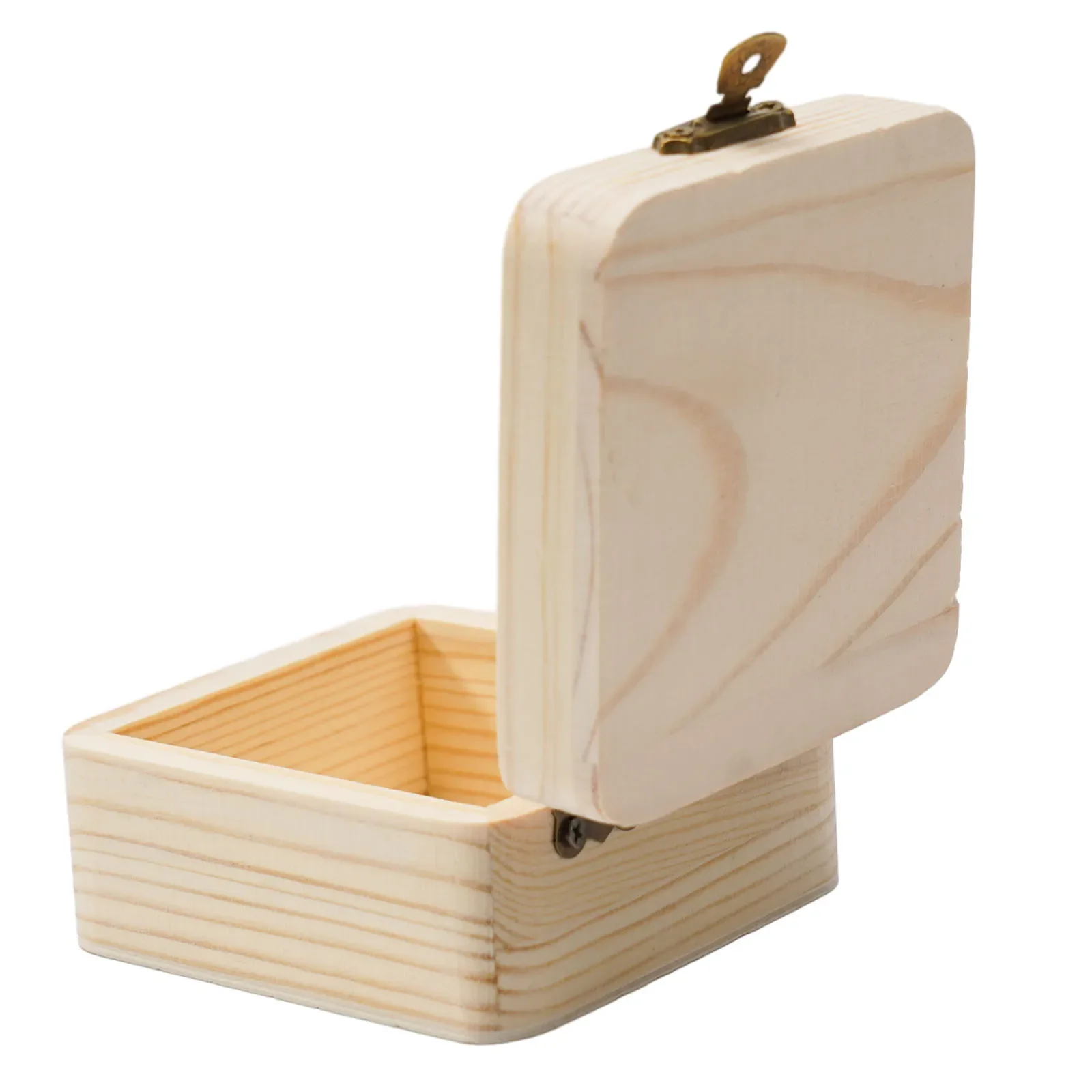 1pcs Wooden Storage Box Plain Natural Wooden Packing Box Storage Box Gift Box Plain Wood With Lid Multifunction Hinged Boxes