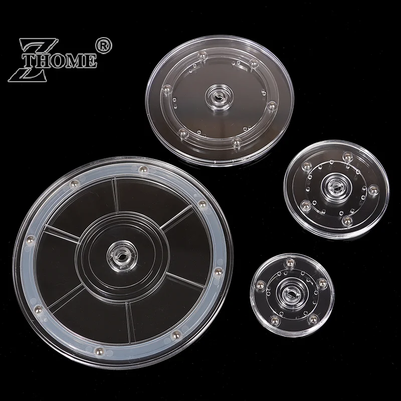 New Turntable Transparent Acrylic 360 Rotating Display Stand Round Base Lazy Jewelry Decor Swivel Plates Furniture Hardware