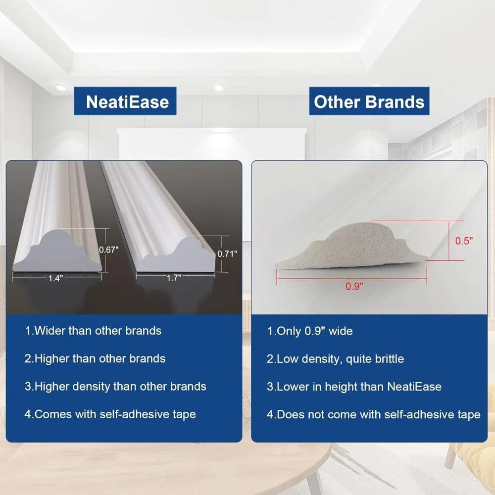 4 Zestawy Listew Ściennych Samoprzylepnych, 16 x 24 Gotowe Panele Dekoracyjne, Samoprzylepne Panele Listew do Dekoracji Wnętrz