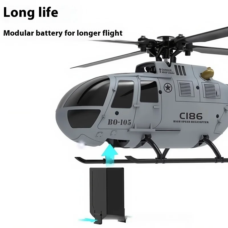 Simulation Electric Model Of Remote-Controlled Helicopter C186 Armed Helicopter Rc Era Single Propeller Without Aileron Bo-150