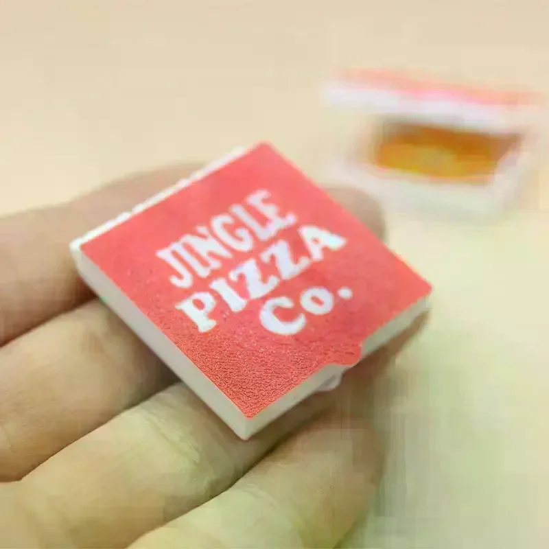 1/12 Dollhouse Simulation Mini Pizzas Model With Pizza Box Dollhouse Kitchen Food Decoration Dolls House Pretend Play Toys