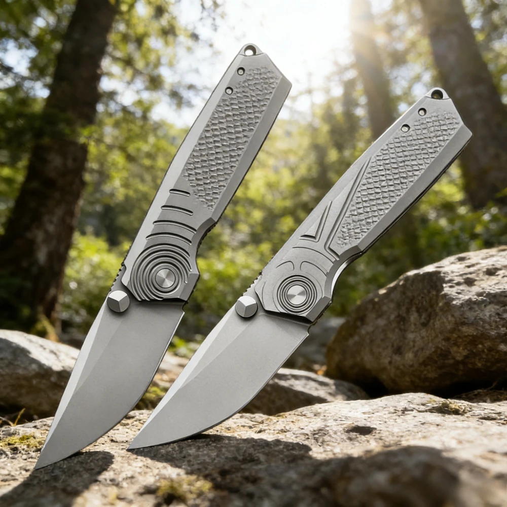 

Складной охотничий нож из стали, портативный, для повседневного ношения (EDC), с алюминиевой рукоятью, для кемпинга, походов, выживания, режущий инструмент