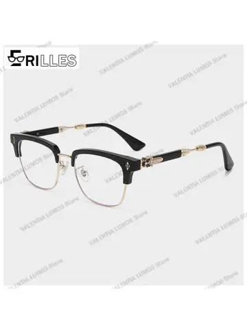 Lunettes à monture TR surdimensionnées à la mode pour hommes, blocage de la lumière bleue, design d'accent en métal - Lunettes de mode haut de gamme