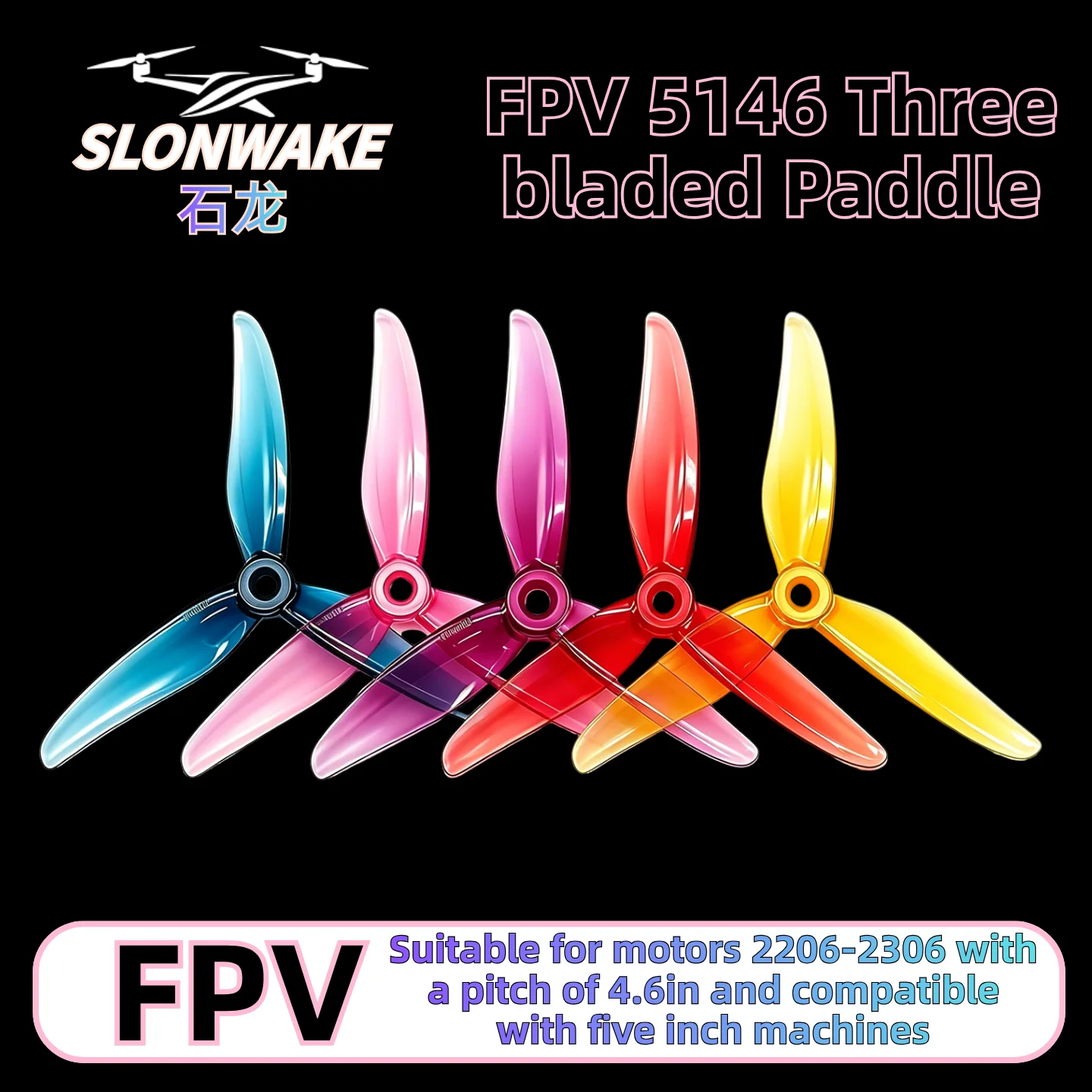 SLONWAKE 5149 3-Blade Propeller 5inch FPV Freestyle 101mm Diameter 5mm Shaft Hole for 2306 2207 Motor Multi-Color