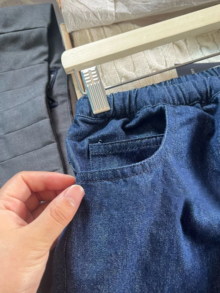 Jean droit bleu profond pour femmes, pantalon Long en Denim avec cordon de serrage, décontracté, Vintage, Streetwear, assorti avec tout, été