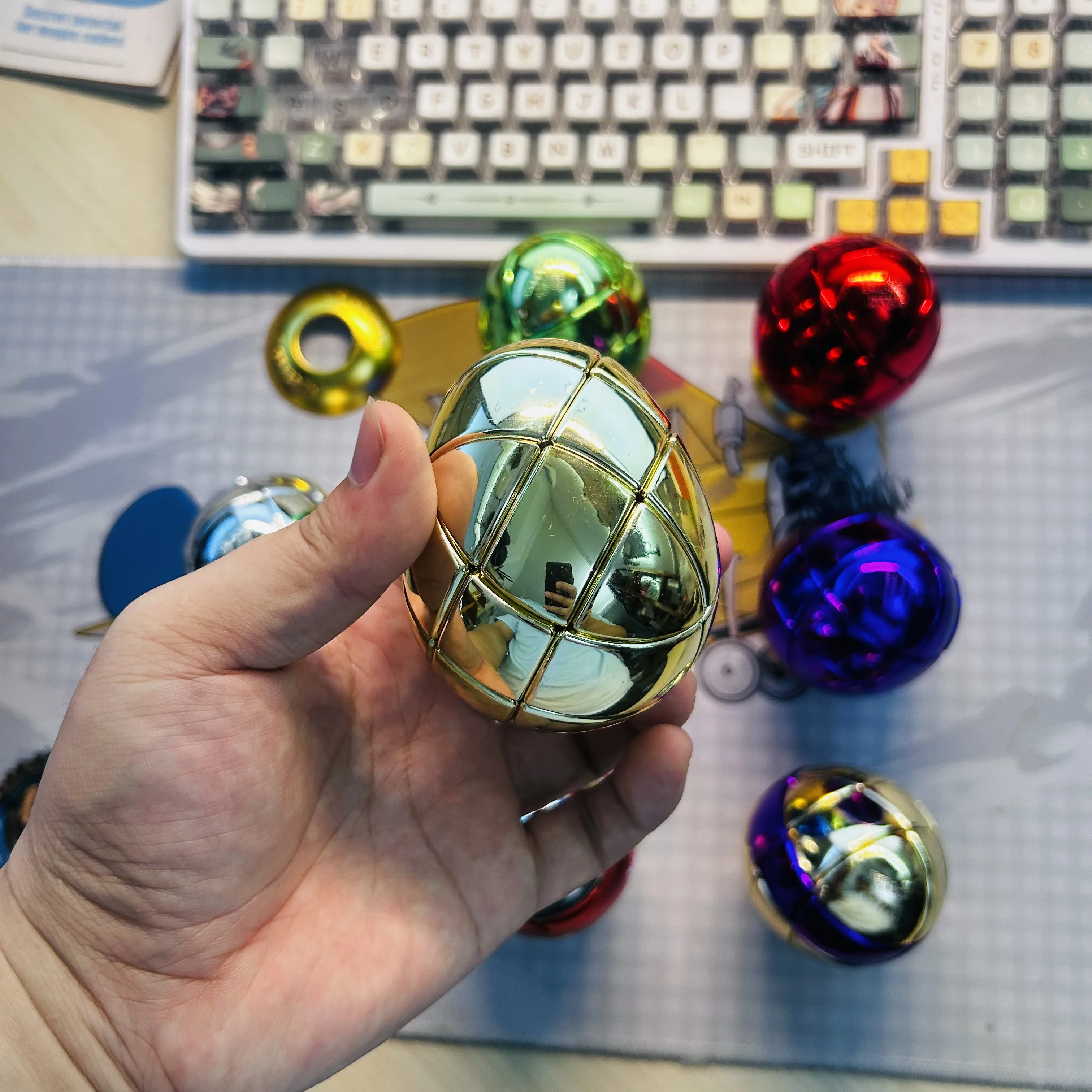 Limited Edition 3x3 Electroplated egg Cube Complete set of collection cubes