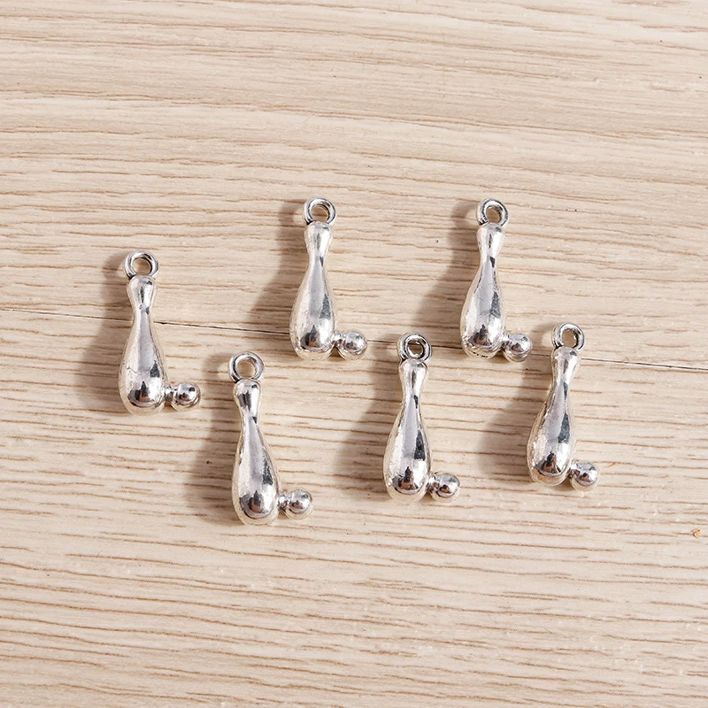 Tusember 20 Stück 20*9mm Baseball-Anhänger aus Legierung für Halsketten, Ohrringe, handgefertigtes Schmuckzubehör, DIY-Bastelarbeiten – Detail 3