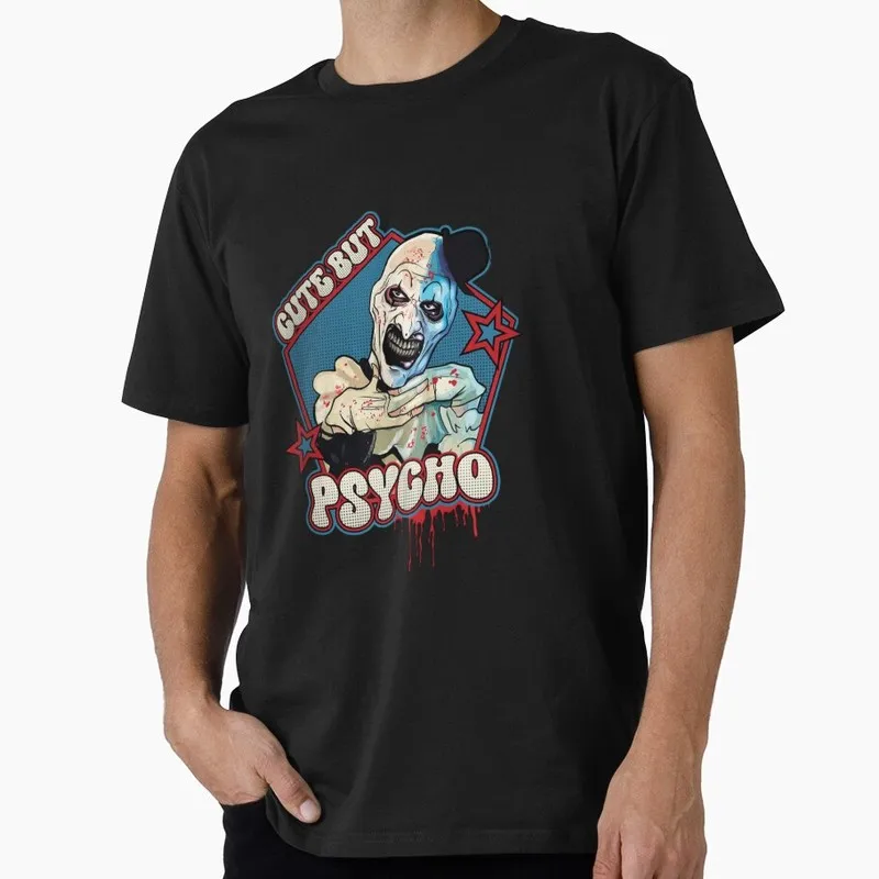 Retro Horror Movie Terrifier Art The Clown Killer Scary Halloween Gift T Shirt Cute But Psycho Graphic clothes All size tops