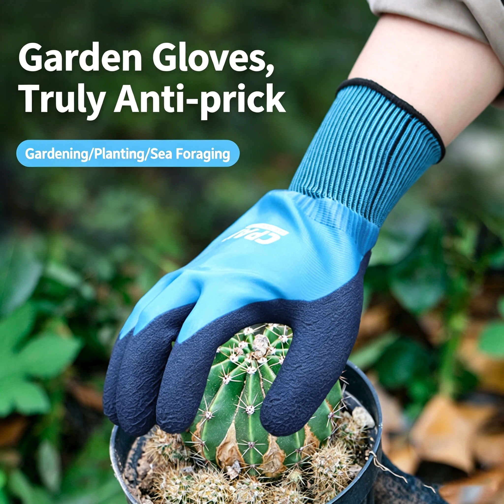 Gardening Gloves Waterproof Work Gloves with Puncture & Thorn Resistant Rubber Coating Non-Slip Comfortable for Planting Fishing