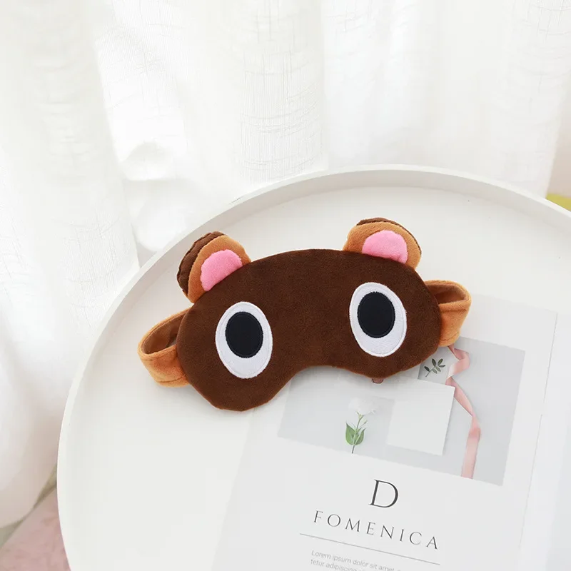 Animal Crossing Sleep Mask Eyeshade Figure Tom Nook Timmy Tommy Cosplay Eyepatch Cute Cartoon Plushes Eye Cover Travel Blindfold