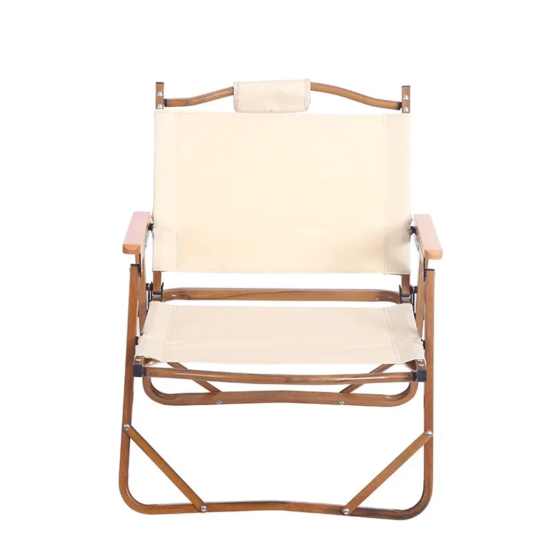 

Aluminum Alloy Wood Grain Folding Chair Portable Outdoor Camping Folding Table Chair Kermit Chair with Bag