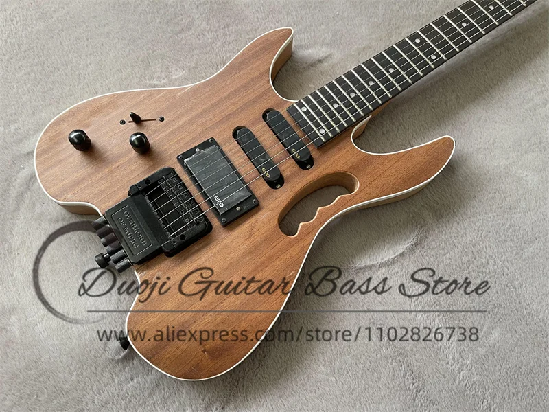 Left Hand Headless Electric Guitar Shabili Veneer Top  SSH pickup Rosewood Frets 22 Frets can be customized