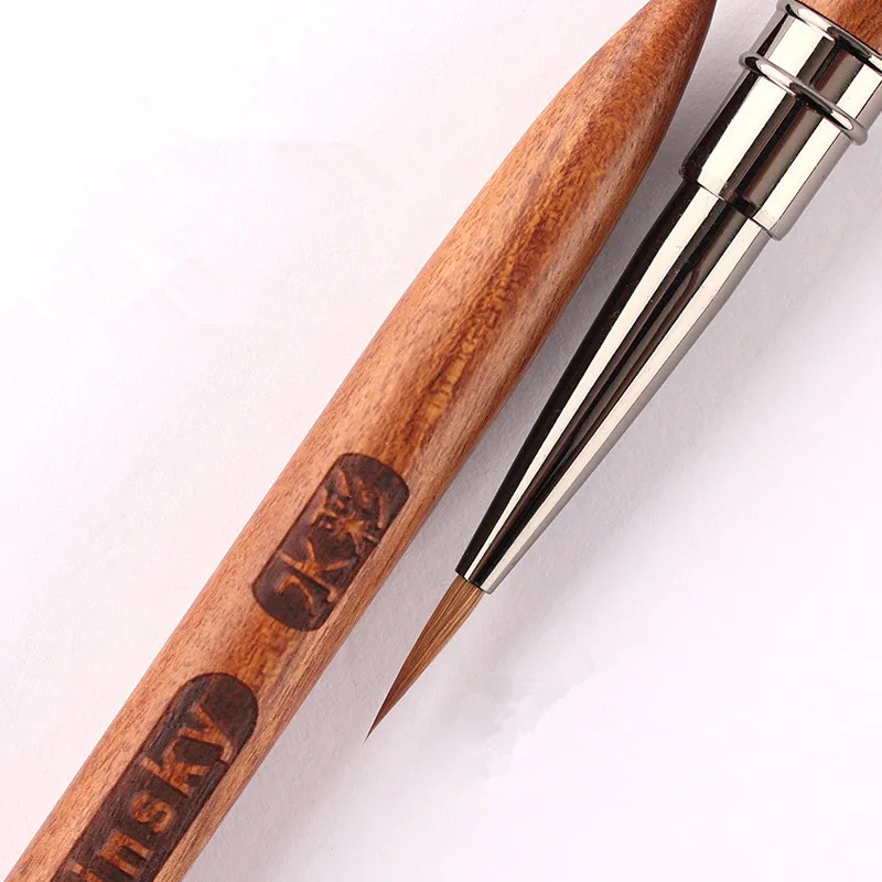 1/2 قطعة خشب الصندل مقبض كولينسكي مسمار بطانة فرشاة مسمار اللوحة القلم أكريليك الأشعة فوق البنفسجية هلام فرش كريستال مانيكير أداة فرشاة الأظافر #3